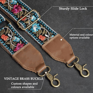 Tali tas kustom tali bahu kulit lebar 5cm yang dapat diatur tali bordir Jacquard - Product Image 4