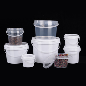 Seau d'emballage scellé carré/cylindre recyclable de qualité alimentaire petit baril de stockage en plastique blanc transparent pour le stockage des aliments - Product Image 1