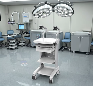 Hot-bán 4-Tier kim loại di động máy trạm giỏ hàng với màn hình gắn kết bệnh viện & phòng khám y tế nội soi lưu trữ xe - Product Image 6