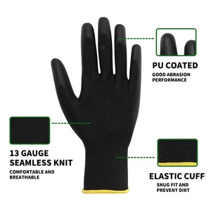<span class=keywords><strong>PU</strong></span> recubierto jardín transpirable general hombres trabajo guantes de seguridad para la construcción - Product Image 3