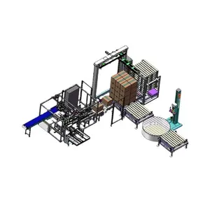 Automatic Carton Box Palletizing and On-line Winding Packing Line for sale Palletizer