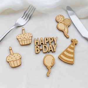 Decoración de mesa de fiesta de cumpleaños PAFU, caja de regalo de globo de pastel, decoración de dispersión, confeti de mesa de Feliz Cumpleaños de madera - Product Image 4