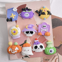 Aksesoris Resin Halloween Terbaru untuk DIY, Aksesoris Casing Ponsel, Aksesoris Resin Pipih, Gantungan Kunci untuk Dekorasi