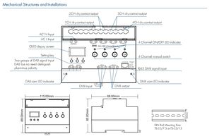 DH4 100V-240VAC 4CH * 16A DALIACリレー4チャンネルDALI/DMXリレーユニットDT7DALI-2認定高インラッシュ仕様リレー - Product Image 5