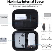 DJI Mini 4K Drone Aksesuarları için Sert EVA Saklama Kutusu, Darbeye Dayanıklı Seyahat Organizatörü, Pervane Koruyucuları, Kontrol Çubuğu Kılıfı