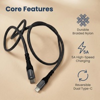 Câble USB 3.2 Gen2 Type-C Premium 5A Charge Rapide Tressé en Nylon Coque en Alliage d'Aluminium Sortie Vidéo 4K pour Produits Électroniques