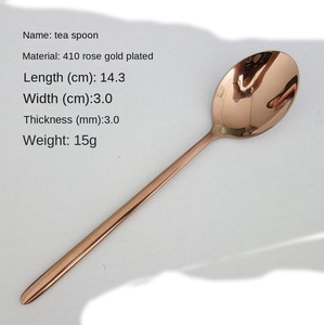 DF401 Golden Color Stainless Steel Cutlery Set Model C <b>Dessert</b> Knife <b>Fork</b> Spoon - Product Image 5