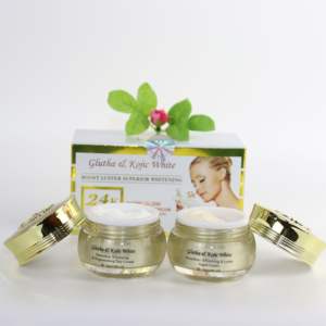 Gllutha Kojic白い朝と夜のクリーム強いホワイトニング輝く24Kゴールド肌漂白クリームダークスキン用 - Product Image 2