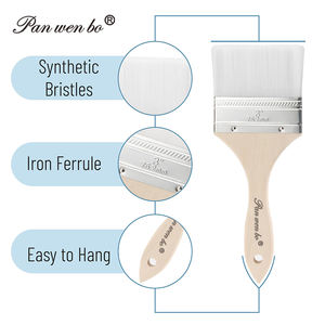 Panwenbo Lot de 6 pinceaux plats pour <span class=keywords><strong>peinture</strong></span>, manche en bois, poils de <span class=keywords><strong>brosse</strong></span>, pinceaux professionnels pour <span class=keywords><strong>peinture</strong></span> murale - Product Image 3