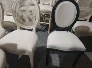 <span class=keywords><strong>Fauteuil</strong></span> de salle à manger <span class=keywords><strong>Louis</strong></span> <span class=keywords><strong>XV</strong></span> en bois et tissu, style campagnard américain blanc - Product Image 5