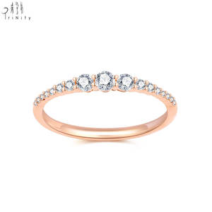 Anillo de Diseño Exclusivo, Joyería Fina, Oro Rosa Sólido de 18K, Anillo de Diamantes Naturales Reales, Conjunto de Joyería, Anillo Apilable para Mujer - Product Image 3