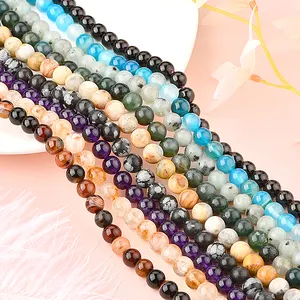 Factory Direct Sale Gemstone Crystal Natural Stone Beads 4 6 8 10 12mm Loose Bead Make Diy Bracelet Beads For Jewelry Making