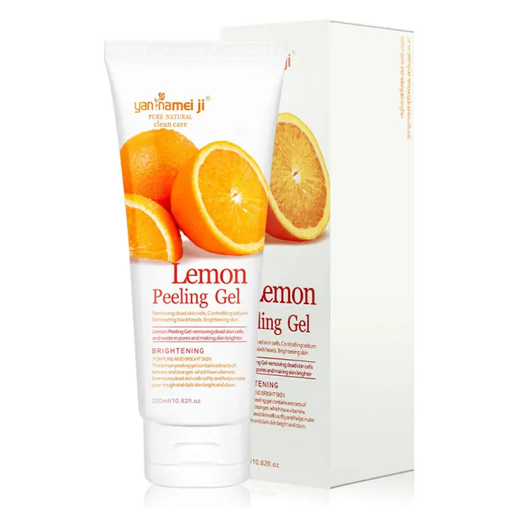 OEM ODM Private Label wholesale Lemon exfoliating gel deep cleansing gel mild exfoliating herbal face scrub 320ml