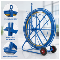 Tire-fil en fibre de verre non conducteur de 12 mm x 100 m pour le tirage de câbles électriques dans les conduites et les travaux de pose de câbles