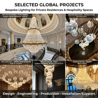 Lustre en cristal de luxe pour villa, duplex, salon, LED, longue cascade de perles, suspension décorative pour hall d'hôtel