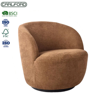 Fauteuil pivotant moderne CARLFORD, chaise d'appoint simple pour appartement, salon, chambre à coucher, fauteuils confortables et durables