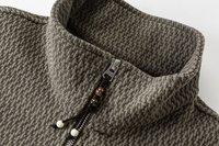 Sweat-shirt à demi-zip en tricot texturé uni pour homme, col montant, mélange de laine, grandes tailles, coupe ample et décontractée, 6XL 7XL
