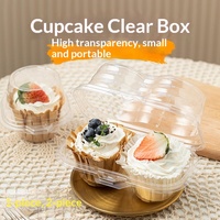 Boîte d'emballage alimentaire jetable en plastique PET transparent ronde pour cupcake et tarte, de qualité alimentaire, avec couvercle, personnalisable
