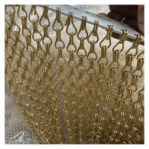 Double crochet spirale aluminium maille décorative <span class=keywords><strong>rideau</strong></span> métal <span class=keywords><strong>rideau</strong></span> mur <span class=keywords><strong>grille</strong></span> décorative pour cloison d'hôtel - Product Image 3