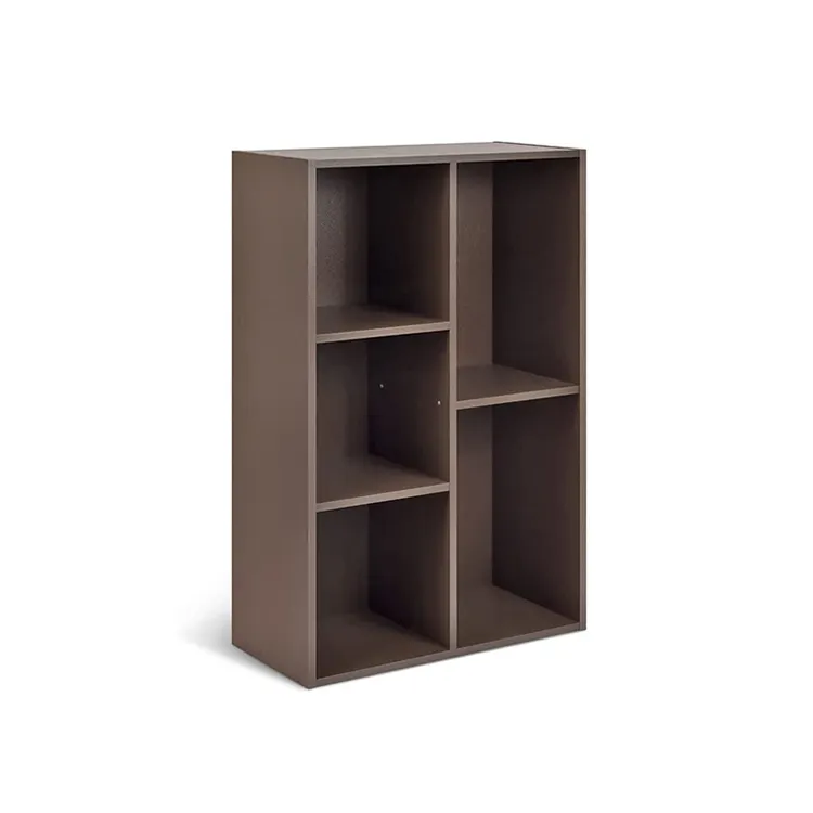 Vekin Furniture Simple Modern Square Storage Shelf Display Rack Cube Bookshelf Industrial Metal Wooden Bookcase