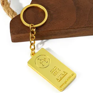 بيع بالجملة سلسلة مفاتيح فاخرة مطلية بالذهب ، سلسلة مفاتيح معدنية من سبائك الزنك ، حلقة مفاتيح مخصصة منقوشة