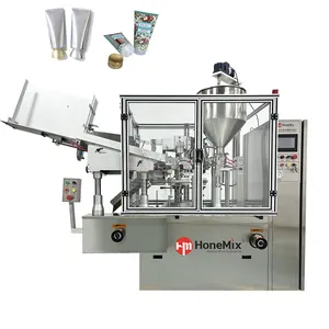 HONEMIX Cosmetic Food Ointment Paste Plastic Tube Filling and Sealing Machine Heat Stir Hopper Tube Packing Machine