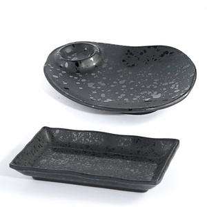 Restaurant Tableware Japanese Sushi Dinner <strong>Serving</strong> 7 Inch Cheap Black Rectangle Melamine Dish - Product Image 2