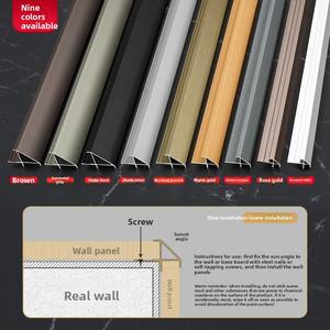 Design moderno personalizzato pannello a parete in lega di alluminio diagonale angolo integrato parete linea di bordo in metallo striscia di carta - Product Image 2