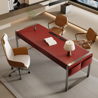 Bureau en bois massif avec table à thé et armoire latérale intégrées haut de gamme