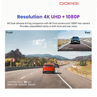 DDPAI N5 DUAL GPS 4K 1080P Grabadora de Video para Coche de Doble Canal con Visión Gran Angular de 140° Delantera/Trasera, IA 265, WiFi y GPS Integrado