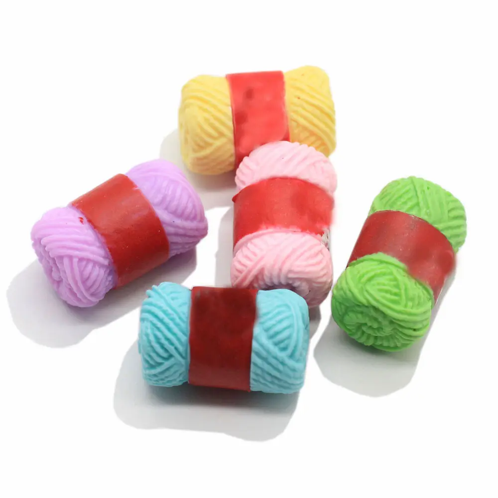 Hilo de Cachemira de imitación de algodón para casa de muñecas, hilo de lana colorido para accesorios de jardín de hadas en miniatura, 100 Uds.