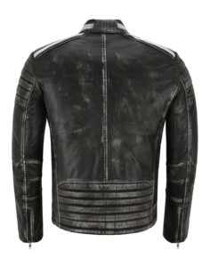 Custom 100% Genuine Black Vintage Nappa Leather Men’s <b>Jacket</b> Fashion Fit Private Label OEM/ODM Bulk Wholesale Trend Outerwear - Product Image 4