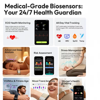 Bracelets connectés Jcvital V8 OEM/ODM avec chargement sans fil, suivi de santé et de fitness, données d'histogramme du stress et de la fréquence cardiaque (FDA)