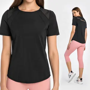 Женская быстросохнущая облегающая футболка с коротким рукавом для йоги, бега, спорта, тренировок, футболки для тренажерного зала