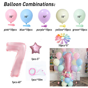 Buon compleanno 63 pz amaretto palloncini in lattice numero decorazioni per feste di compleanno per bambini Baby Shower per ragazze - Product Image 4