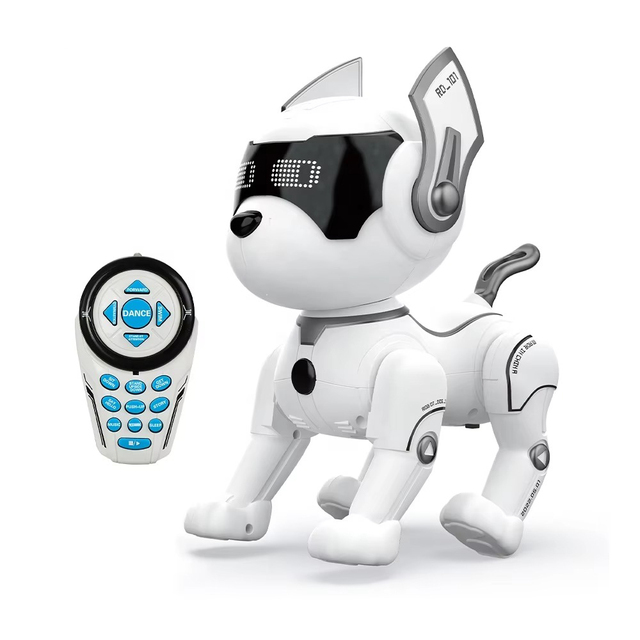 Electric Interactive Programmable Smart Remote Control Plastic 7-Channel Robot Dog Toy Light Dancing Story Follow Me Age 3-14