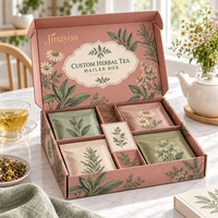 Boîte d'expédition en carton ondulé personnalisée pour thé aux herbes, avec impression florale, pour l'emballage du thé