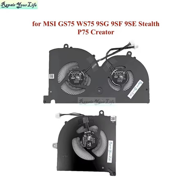 BS5005HS-U4Q Laptop CPU GPU Cooling Fans For MSI GS75 9SG 9SF 9SE Stealth P75 Creator MS-17G1 17G2 17G3 BS5005HS-U3J New