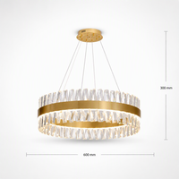 Lustre moderne en cristal, luminaire suspendu en fer et verre, blanc chaud pour salon
