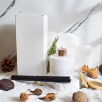 Bouteille diffuseur de parfum en verre ambré blanc/noir rond de luxe de 120 ml avec boîte pour diffuseur d'huiles essentielles – Vente en gros