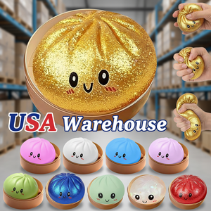 Almacén de EE. UU. Venta al por mayor a granel Juguetes sensoriales blandos arcoíris Grandes Jumbo con purpurina Misteriosos Squishy tipo Dumpling Bolas antiestrés Caja Sorpresa - Product Image 1