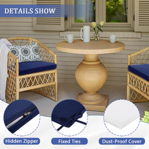 وسادة مقعد إسفنجية عالية المرونة مع أربطة ثابتة قابلة للإزالة والغسل 100% بوليستر لكرسي المكتب والديكور المنزلي للاستخدام الداخلي/الخارجي - Product Image 3