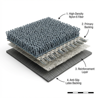 Tapis tissé pour couloir d'hôtel 5 étoiles HJ, en nylon 6, imprimé, résistant aux taches, haute résistance à l'usure, pour usage domestique et hôtelier