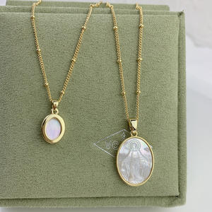 Yüksek kalite doğal deniz kabuğu Nacre kolye Dainty dini bakire Mary takı kolye - Product Image 2