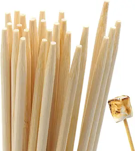 Ambientale 5mm di spessore smore marshmallow arrosti export standard stick spiedini di bambù in legno per il campeggio e picchetti per piante