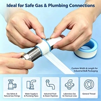Ruban PTFE d'étanchéité haute densité anti-fuite pour plombier, pour le jointement des tuyaux d'eau, de gaz et d'huile, 0,1 mm, largeur personnalisée