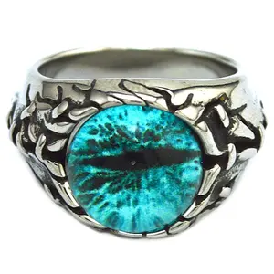 Bague œil de tigre en acier inoxydable pour hommes et femmes, faites main, anneaux de mariage bleu, opale, 2020