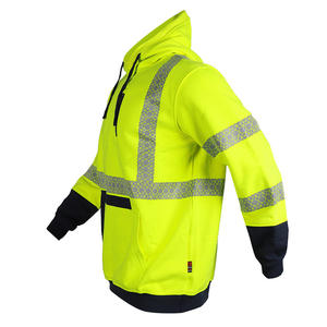Sudadera con Capucha Fluorescente Amarilla XK-001, Ropa de Trabajo Ignífuga, Ropa de Seguridad de Alta Visibilidad, Talla y Material Personalizables - Product Image 3