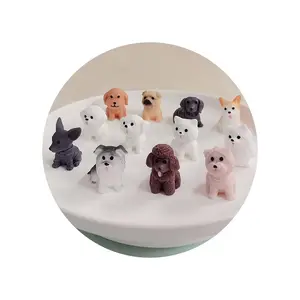 Dog Figurines Miniature Terrarium Crafts Resin Animals Dogs for DIY Micro Landscape Fairy Garden Accessories