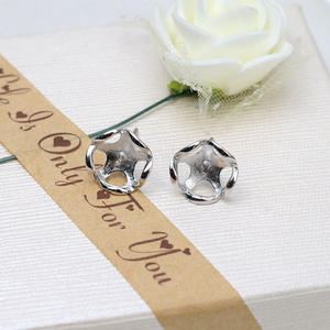 Pendentif couronne en argent S925 simplifié, boucles d'oreilles en perles pour femmes, accessoires de bricolage, plateau vide 1353 - Product Image 3